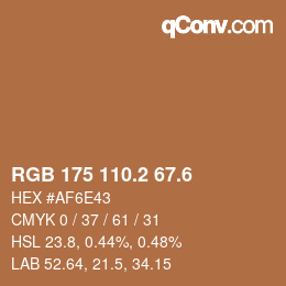カラーコード: RGB 175 110.2 67.6 | qconv.com