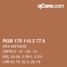 カラーコード: RGB 175 110.2 77.6 | qconv.com