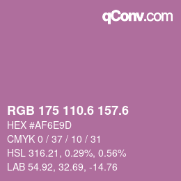 カラーコード: RGB 175 110.6 157.6 | qconv.com