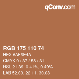 Color code: RGB 175 110 74 | qconv.com