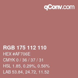 Código de color: RGB 175 112 110 | qconv.com