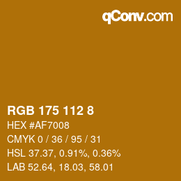 カラーコード: RGB 175 112 8 | qconv.com