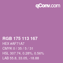 颜色代码: RGB 175 113 167 | qconv.com