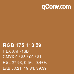 Color code: RGB 175 113 59 | qconv.com