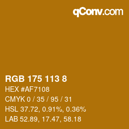 Color code: RGB 175 113 8 | qconv.com
