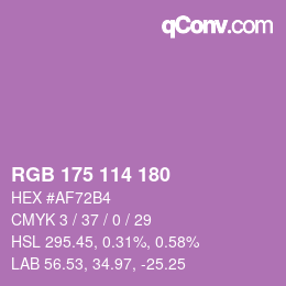 颜色代码: RGB 175 114 180 | qconv.com