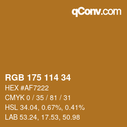 颜色代码: RGB 175 114 34 | qconv.com