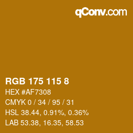 Color code: RGB 175 115 8 | qconv.com