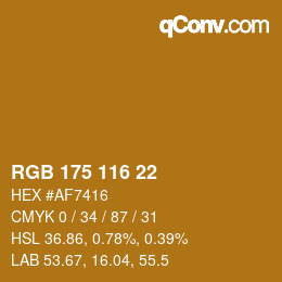 颜色代码: RGB 175 116 22 | qconv.com
