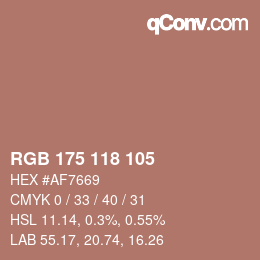 Farbcode: RGB 175 118 105 | qconv.com