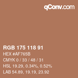 Código de color: RGB 175 118 91 | qconv.com
