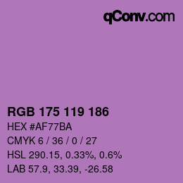 カラーコード: RGB 175 119 186 | qconv.com