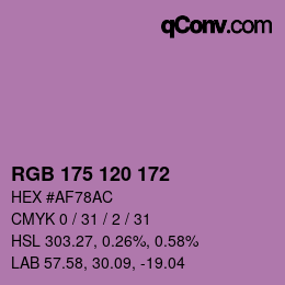 カラーコード: RGB 175 120 172 | qconv.com