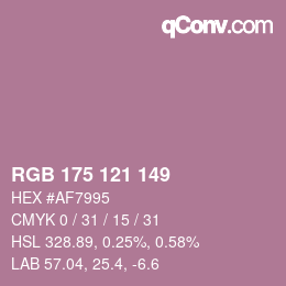Farbcode: RGB 175 121 149 | qconv.com