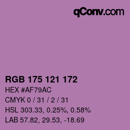 Farbcode: RGB 175 121 172 | qconv.com