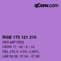 颜色代码: RGB 175 121 210 | qconv.com