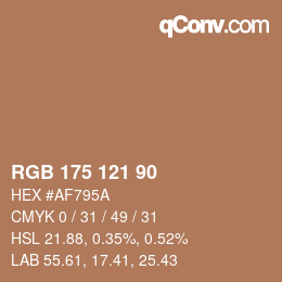 Farbcode: RGB 175 121 90 | qconv.com