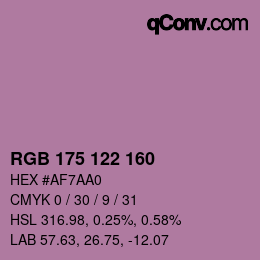 カラーコード: RGB 175 122 160 | qconv.com
