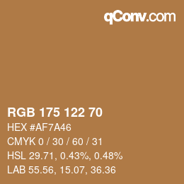 颜色代码: RGB 175 122 70 | qconv.com