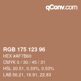 Color code: RGB 175 123 96 | qconv.com