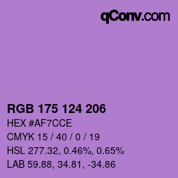 Color code: RGB 175 124 206 | qconv.com