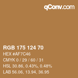 Farbcode: RGB 175 124 70 | qconv.com