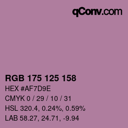 Color code: RGB 175 125 158 | qconv.com