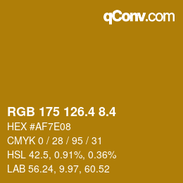 カラーコード: RGB 175 126.4 8.4 | qconv.com