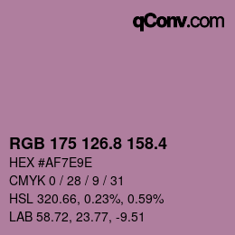 カラーコード: RGB 175 126.8 158.4 | qconv.com