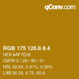 カラーコード: RGB 175 126.8 8.4 | qconv.com