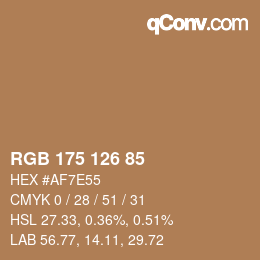 Farbcode: RGB 175 126 85 | qconv.com