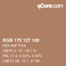 Color code: RGB 175 127 100 | qconv.com
