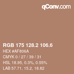 カラーコード: RGB 175 128.2 106.6 | qconv.com