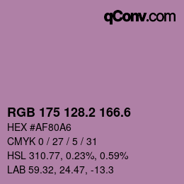 カラーコード: RGB 175 128.2 166.6 | qconv.com