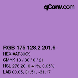 カラーコード: RGB 175 128.2 201.6 | qconv.com