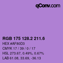 カラーコード: RGB 175 128.2 211.6 | qconv.com