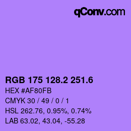 カラーコード: RGB 175 128.2 251.6 | qconv.com