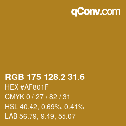 カラーコード: RGB 175 128.2 31.6 | qconv.com