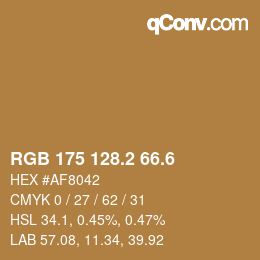 カラーコード: RGB 175 128.2 66.6 | qconv.com