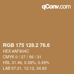 カラーコード: RGB 175 128.2 76.6 | qconv.com