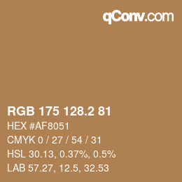 カラーコード: RGB 175 128.2 81 | qconv.com