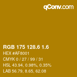 カラーコード: RGB 175 128.6 1.6 | qconv.com