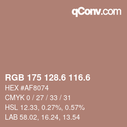 カラーコード: RGB 175 128.6 116.6 | qconv.com