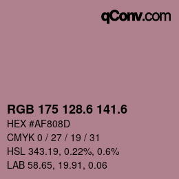 カラーコード: RGB 175 128.6 141.6 | qconv.com