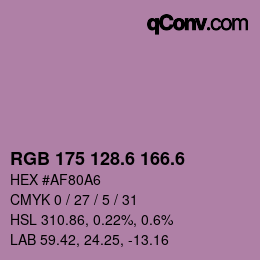 カラーコード: RGB 175 128.6 166.6 | qconv.com