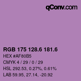 カラーコード: RGB 175 128.6 181.6 | qconv.com