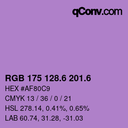 カラーコード: RGB 175 128.6 201.6 | qconv.com