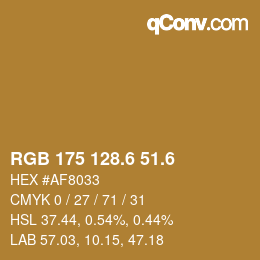 カラーコード: RGB 175 128.6 51.6 | qconv.com
