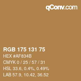 カラーコード: RGB 175 131 75 | qconv.com