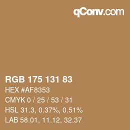 Code couleur: RGB 175 131 83 | qconv.com
